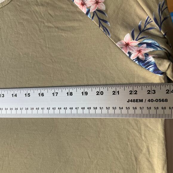 SHEIN Women’s 3/4 Sleeve Screw -neck Stretchy Blouse size XL, Floral Green - Picture 4 of 6